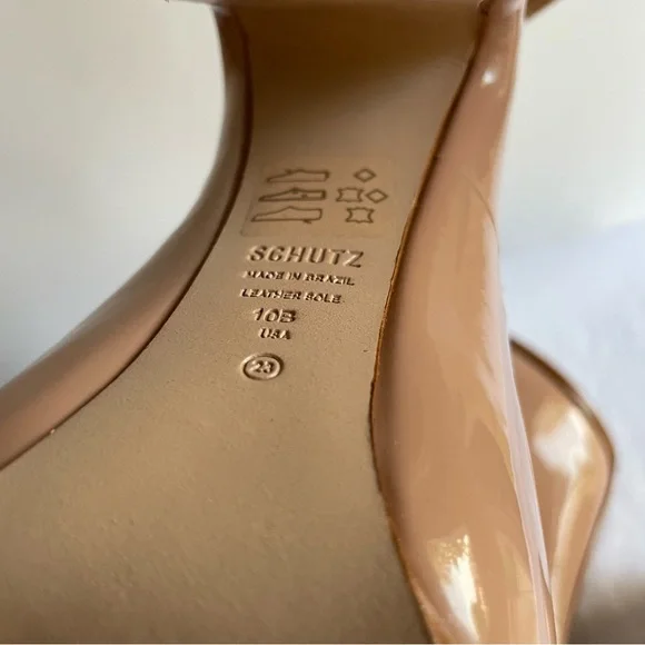 Schutz platform chunky sandals high heels strappy beige taupe sz 10 women’s drag - Picture 6 of 8